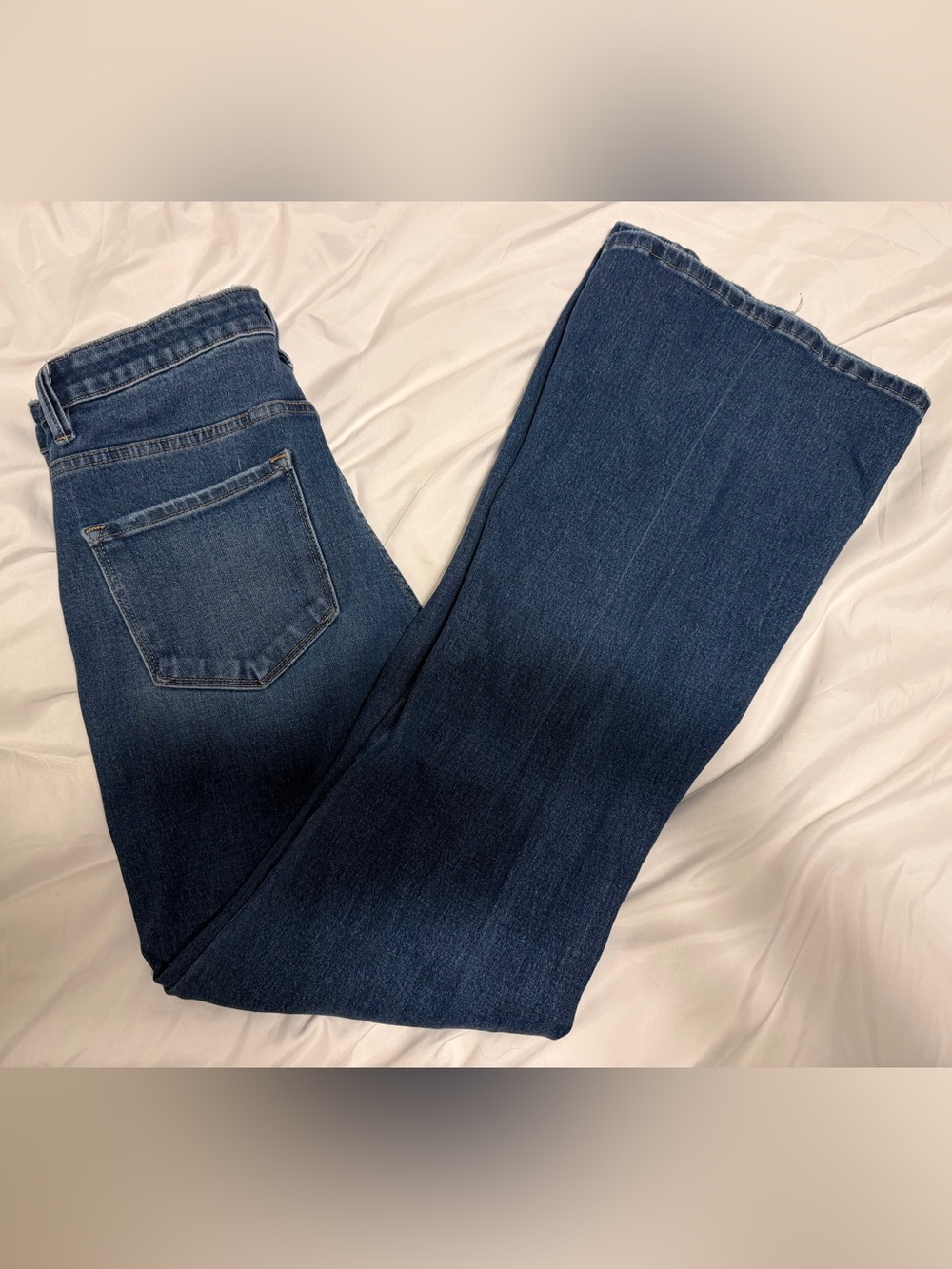 Classic High-Rise Dark Indigo Wide-Leg Flare Jeans